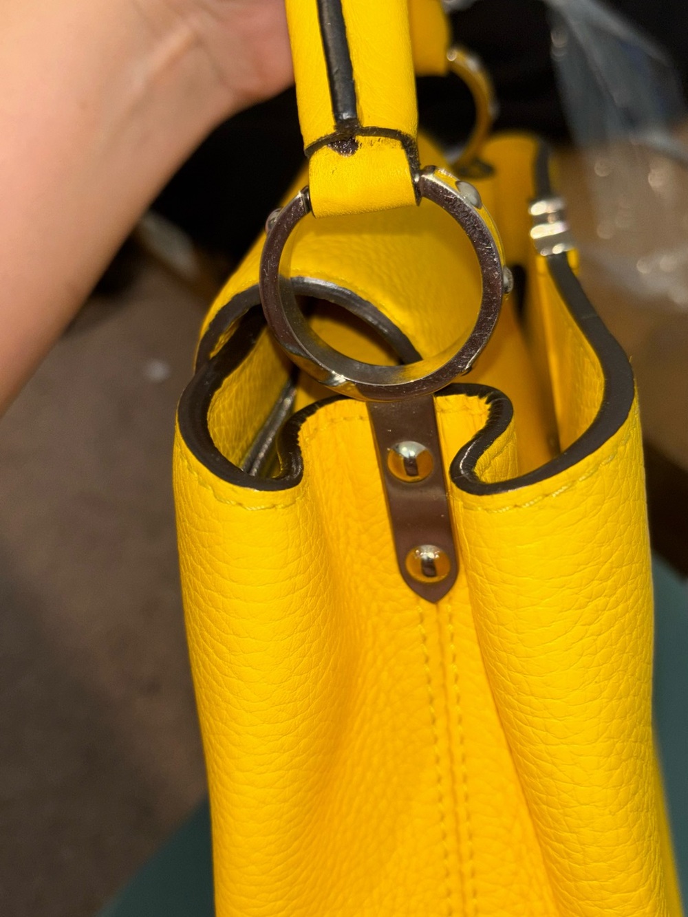 Louis Vuitton Bright Yellow Capucines Top Handle Satchel - Picture 4 of 16